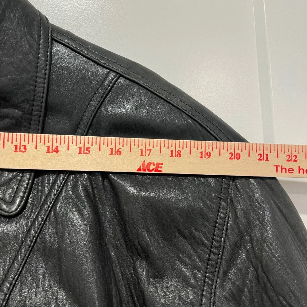 Reed Leather Sportswear Mens Black Leather Bomber Jacket Size 42 L